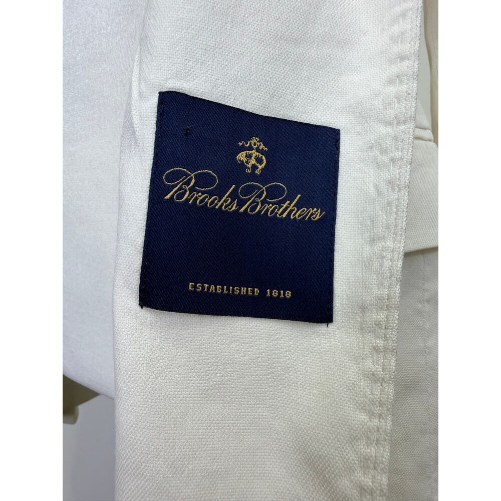 Brooks Brothers White Linen Blazer Womens 6 Office Career Mother Pearl Buttons - Picture 8 of 14